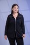 Plus Size Pocketed - Zippered Knitwear Shirt Black - 3