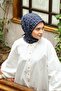 وشاح إيكوزين TN2103 نمط هندسي 05-أزرق داكن- أزرق بلون الكوبالت - 2