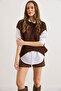 Women's Bitter Brown Crew Neck Oval Soft Textured Knit Sweater Svt-00000052 - 6