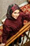 وشاح إيكوزين TN2105 بنمط زهور 04-أسود-أحمر-رمادي - 3