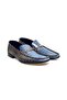 Blue Color Laceless Genuine Leather Men's Shoes