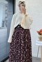 Floral Patterned Belted Chiffon Skirt - Plum - 8