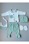 Baby Boy Mini-Zeyn 0-3 Months with Front Pocket and Buttons Set of 5 100% Cotton - 4
