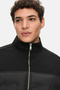 Munoz Black Zippered and Pocketed Scuba Fabric Standard Fit Men's Jacket - 2