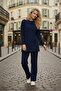 Cotton Corded Fabric Women's Blouse and Pants Two-Piece Set - 5