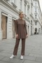 Cotton Corded Fabric Women's Blouse and Pants Two-Piece Set - 2