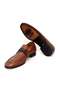 Tan Color Laceless Genuine Leather Men's Shoes - 3