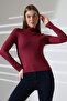 Women's Mock Neck Ribana Long Sleeve Blouse 21950