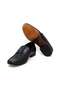Black Color Laceless Genuine Leather Men's Shoes - 3