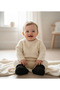 Knitted Model Eva Sole Lightweight Soft Cute Knitwear Unisex Baby Booties (0-1 Years Old) - 2