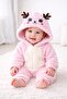 Sweet Hooded Deer Figured Plush Baby Romper - 3