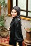Ecozen Scarf Tn2106 Monogram 05-Black-White - 3