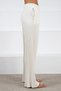 Ecru High Waist Corded Fabric Pockets Wide Leg Corded Fabric Cashmere Women's Knitwear Trousers - 4