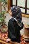 Ecozen Scarf Tn2106 Monogram 05-Black-White - 2