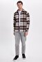 Men's Slim Fit Slim Fit Checked Winter Lumberjack Shirt - 4
