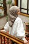 Ecozen Scarf Tn2106 Monogram 03-Mink-Acid Brown - 3
