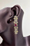 Gold Color Stone Detailed Earrings (Pair) - 2