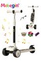 Foldable 3 Wheel Scooter with Windmill and Car Basket, Non-Slip Scooter with Light and Music, Kids K