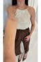 Motre Beige Strappy Sequin Blouse - 2