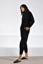 Black Long Sleeve Half Turtleneck Zippered Cashmere Women's Knitwear Sweater - 4