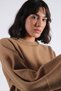 Camel Yan Slit Crew Neck Relaxed Fit Cashmere Women's Knitwear Sweater - 4