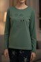 Premium 100% Cotton Women's Long Sleeve Pajama Set Green - 2