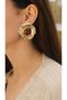 Gold Stamped Plate Vintage Earrings - 2