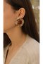 Gold Stamped Plate Vintage Earrings - 2