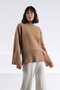 Camel Yan Slit Crew Neck Relaxed Fit Cashmere Women's Knitwear Sweater - 3