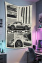 Gamer Wall Covering – Car Themed, High-Quality Fabric, Tapestry Wall Carpet - 2