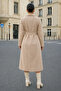 Women's Double-Breasted Casual Trend Beige Cashmere Coat - 5