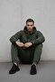 Men's Kangaroo Pocket Khaki Hooded Sweatshirt - 6