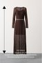 Women's Belt Detail Maxi Lace Dress Brown - 8