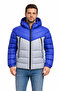 Double Color Detailed Hooded Men's Puffer Jacket