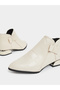 Women Beige Textured Embossed Ankle Boots - 3