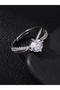 Silver Rhinestone Embellished Ring - 4