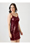 Burgundy Sequin Mini Bodycon Dress - 2