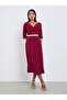 Zipper at center back no slit at skirt half sleeves Sheath Midi Dress - 3