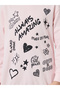 Girls Pink Graphic Print Sweatshirt and Leggings Set - 3