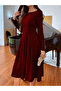 Women Round Neck Pleated Hem Dress - 3