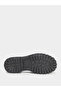 Black Metal Buckle Detail Thick Sole Platform Loafers - 6