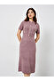 Pink Knit Midi Dress with Button Detail - 3