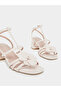 Ankle Strap Heel Sandals with Flower Detail - 3