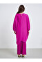 Women's Solid Round Neck Batwing Sleeve Top With Pleated Detail Maxi Skirt Set - 5