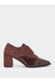 Women Burgundy Lace Up Oxford Shoes