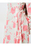 Women Floral Maxi Dress with Side Tie-Up - 4