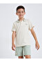 Teens Textured Polo T-Shirt and Woven Shorts Set - 2