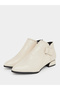 Women Beige Textured Embossed Ankle Boots - 2