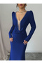 Women Faux Pearl Embellished Fitted Waist Maxi Dress - 4
