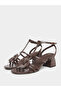 Ankle Strap Heel Sandals with Flower Detail - 2